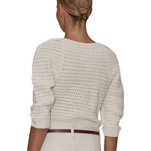 Le Jean Linen Crochet Top in Sand 2 - Picture 3 of 3